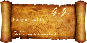 Gergen Júlia névjegykártya